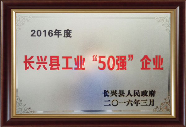 2016年度長興縣工業(yè)“50”強(qiáng)企業(yè)